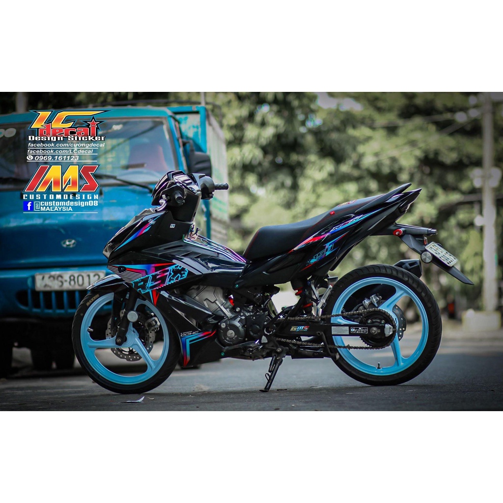 TEM RỜI mẫu mới RSX 2022 titan cho Winner X - không bay màu - dễ dán