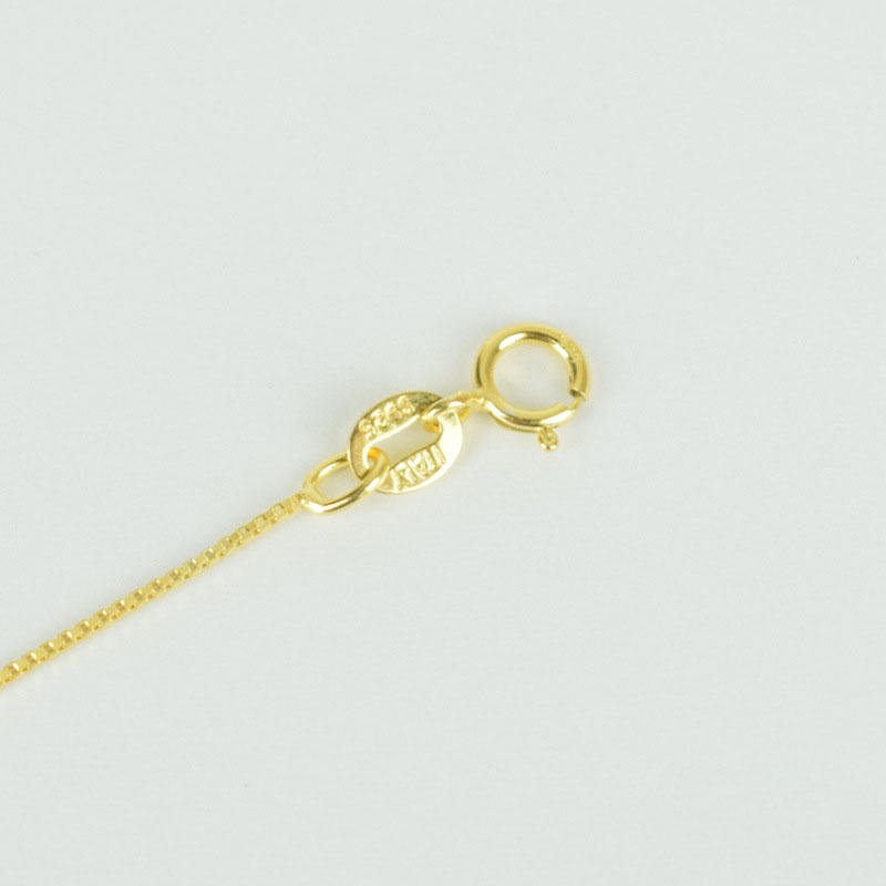 Dây chuyền hộp vàng 18k rắn 925 Sterling bạc vòng cổ 0,8mm Chuỗi hộp chiều dài khác nhau Mạ vàng đóng dấu 925