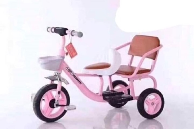 Xe Đạp Xích Lô Cho Bé  2 ghế có bọc da