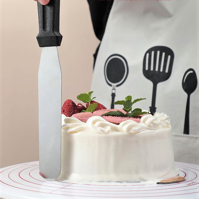 Dao chà láng trang trí bánh kem cán thẳng/gấp không gỉ 32cm