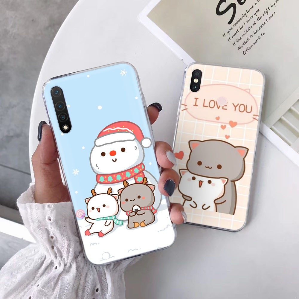 Transparent Case for VIVO U3 V3 Max V5 V5S V7 Plus V15 V17 Pro TB99 Peach and Goma Cat Phone Cover | BigBuy360 - bigbuy360.vn
