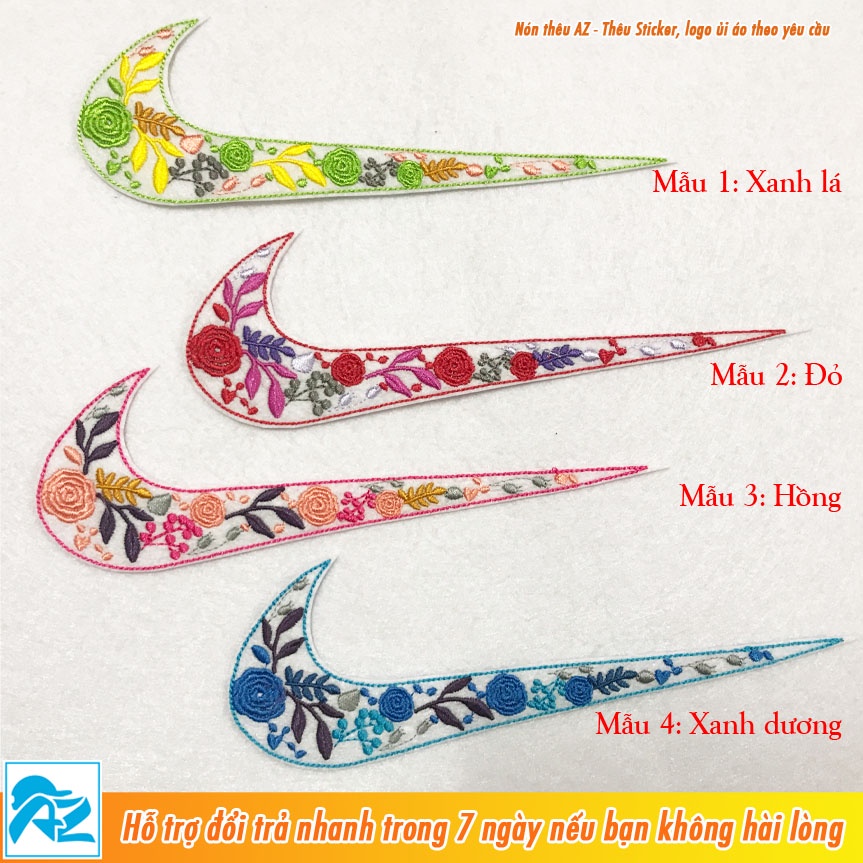 Patch vải ủi thêu logo hoa Nike Flower đẹp - Sticker ủi nhiệt S170