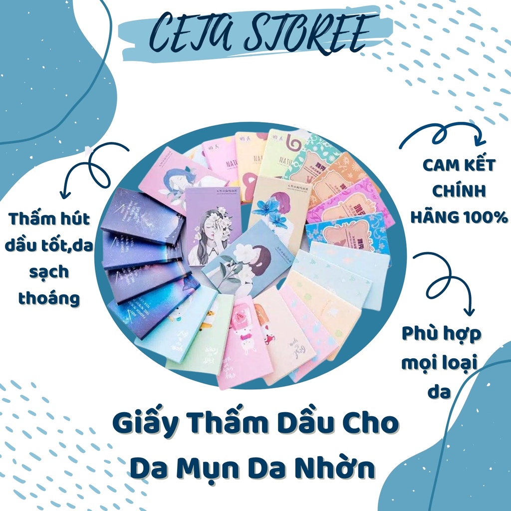  Giấy hút dầu mặt [Sạch dầu-Hàng Auth] Giấy Thấm Dầu Maycreate Gói 50 Tờ