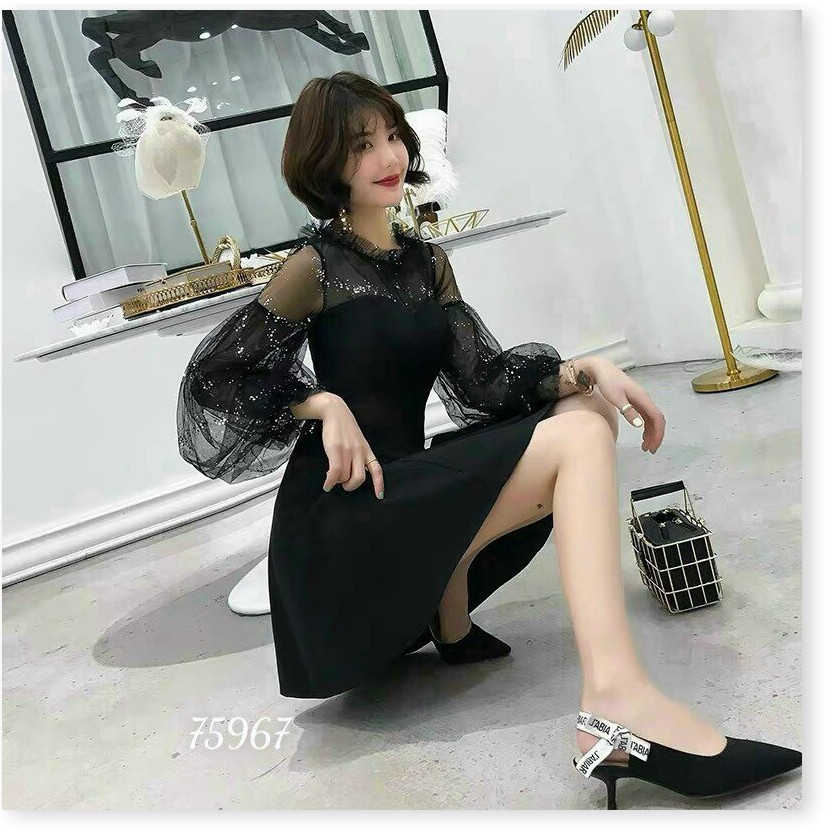 ĐẦM UMI PHỐI LƯỚI KIM TUYẾN HỌA TIẾT SANG TRỌNG,CHẤT LIỆU VÃI UMI THOÁNG MÁT THỜI TRANG MỚI KME