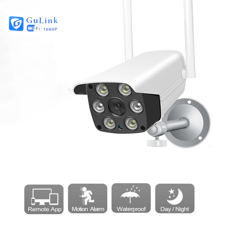 Camera IP Wifi 2.0Mps Thân Ngoài Trời Chống Nước GULINK GLT506 6 LED