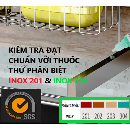 Kệ để chén bát đa năng INOX304 KCB-014, Kệ bếp cao cấp (Màu Bạc)