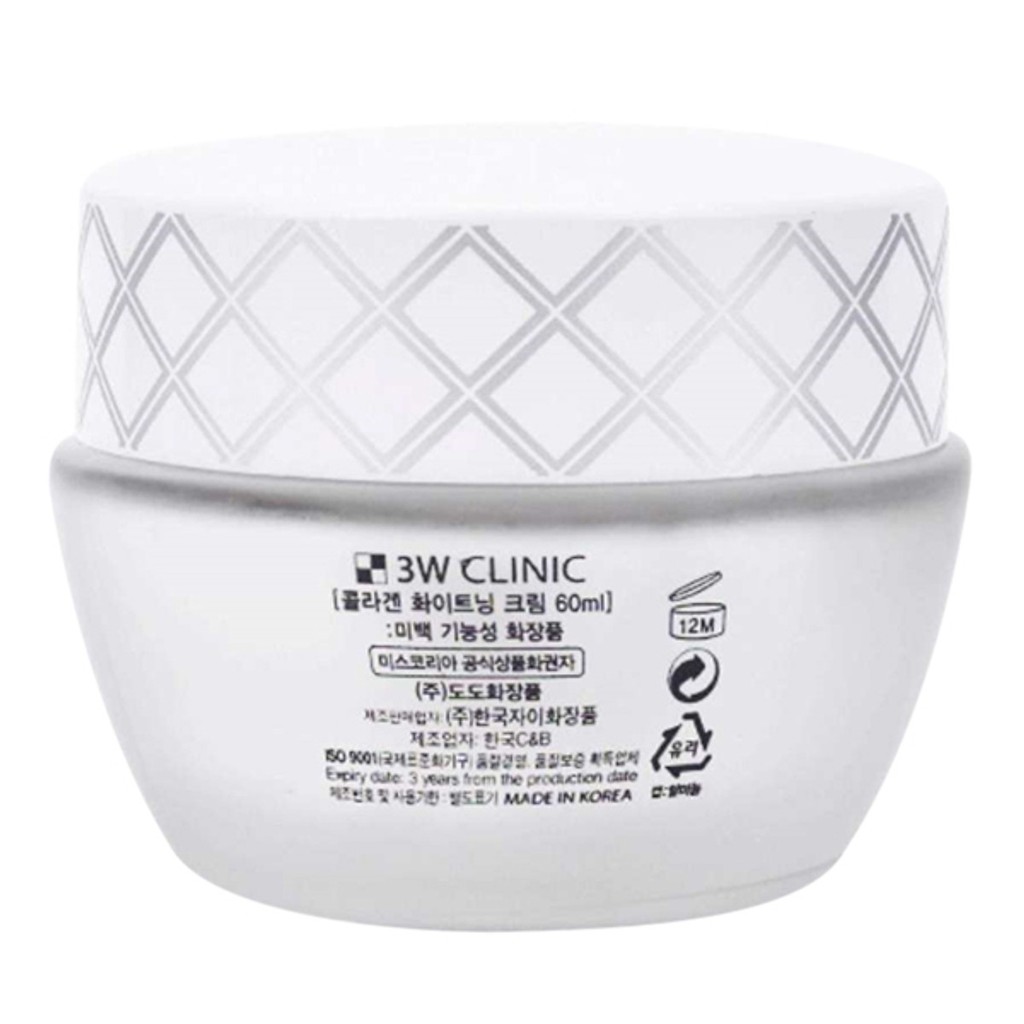 Kem dưỡng trắng da chống lão hóa Collagen 3W CLINIC COLLAGEN WHITEINING CREAM 60ml - Hàn Quốc Chính Hãng