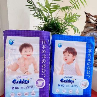 Com bo 2 bịch bỉm goldgi quần size M120/L96/Xl88