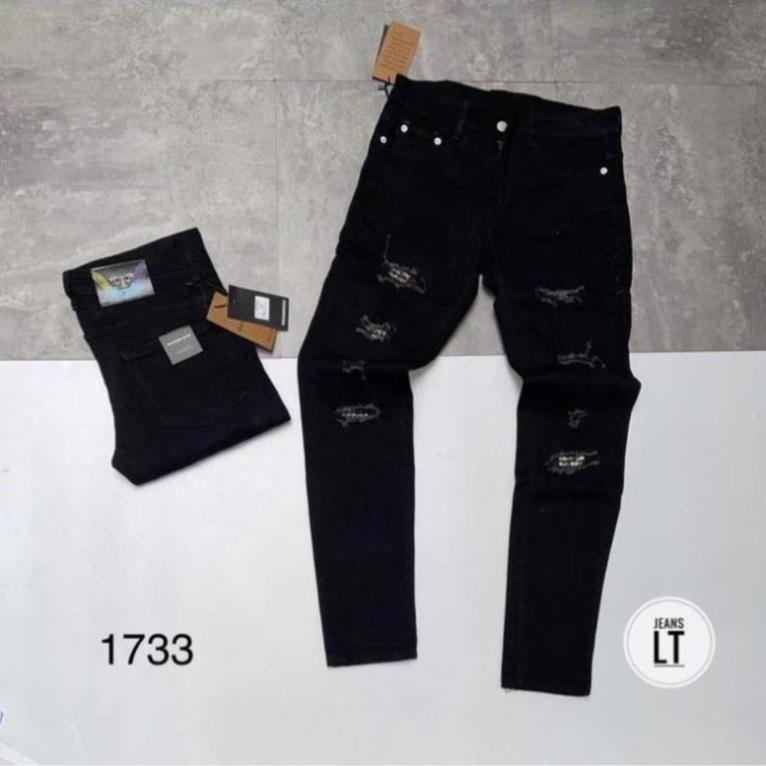 Quần bò nam Dsq rách vá đinh - Quần jean nam - Quần bò ống côn - Bee Shop Đẹp , ! _