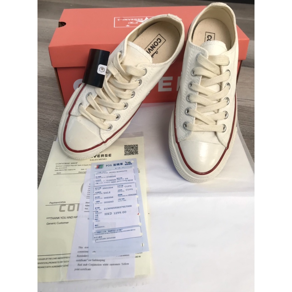 Giầy sneaker CV TT1 trắng, cổ thấp cho Nam Nữ ,kiểu dáng  thể thao (Full Box + Bill )