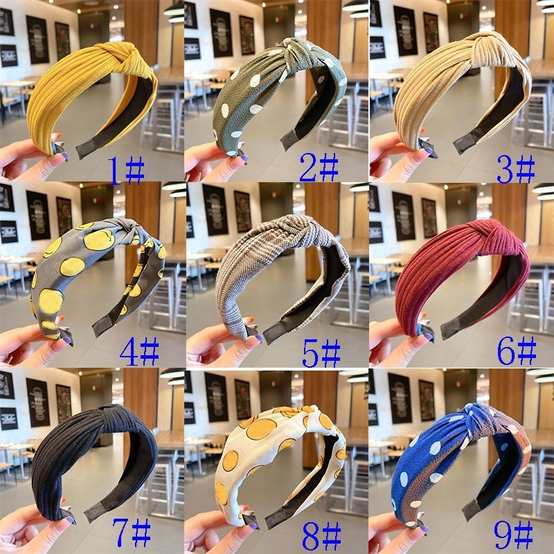 Băng đô vải cài tóc họa tiết chấm bi xinh xắn