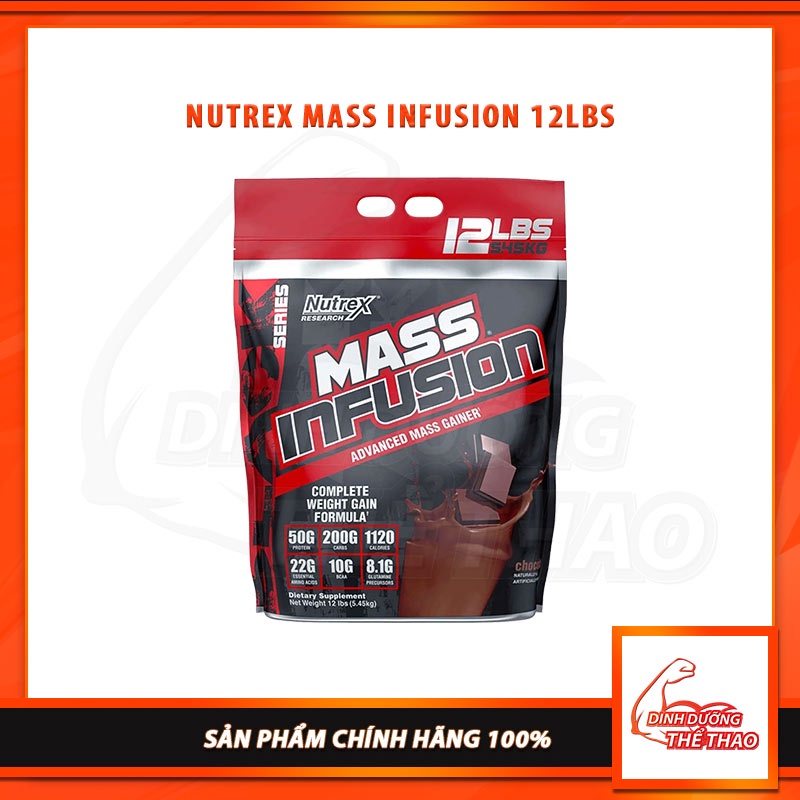 Sữa Dinh Dưỡng tăng cân nhanh Nutrex Mass Infusion 12 lbs (5.6kg)
