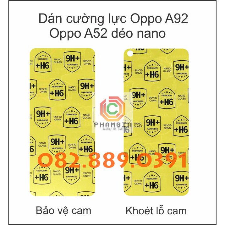 Kính cường lực Oppo A92/ A52 nano dẻo siêu bền siêu bảo vệ
