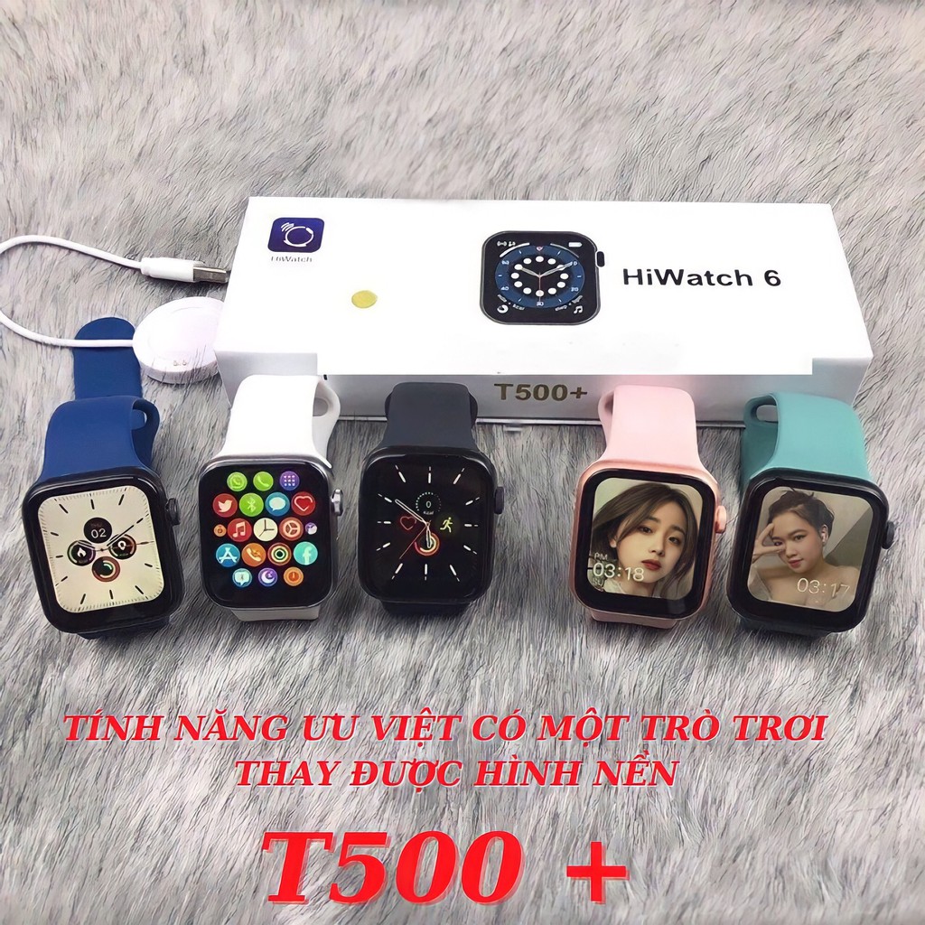 [Mã ELMS05 giảm 5% đơn 300K] Đồng hồ thông minh smart watch T500 plus series 6 chơi game gọi điện định vị thay hình nền