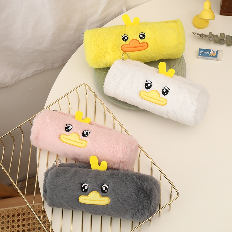 Túi Đựng Bút Hình Chú Vịt Nhồi Bông Dễ Thương