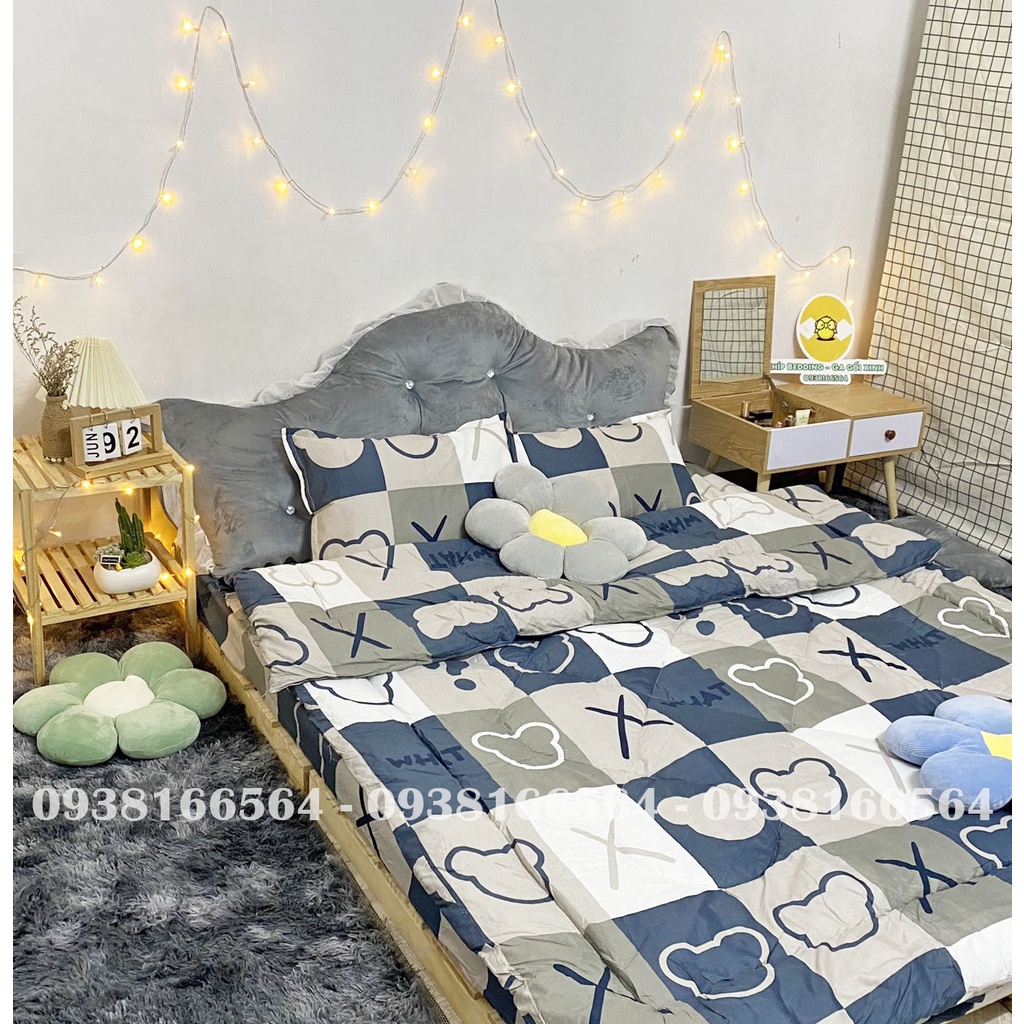 TRỌN BỘ COTTON POLY 5 MÓN CHĂN PHAO DÀY DẶN HÀNG VN GẤU X - ĐỦ KÍCH THƯỚC