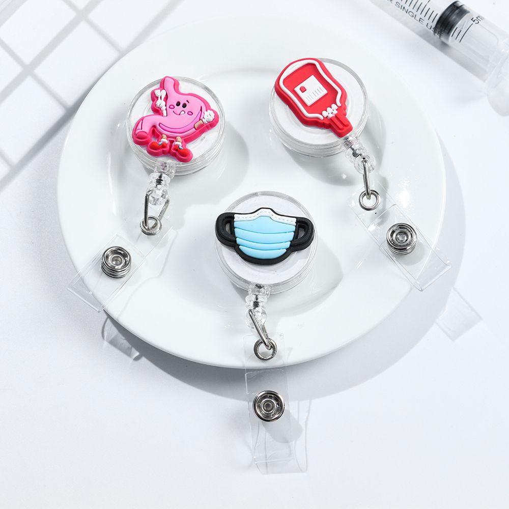 Móc Kẹp Bảng Tên/Thẻ ID Di Động Bền Dễ Thương Có Thể Thu Gọn Cho Bác Sĩ/Y Tá