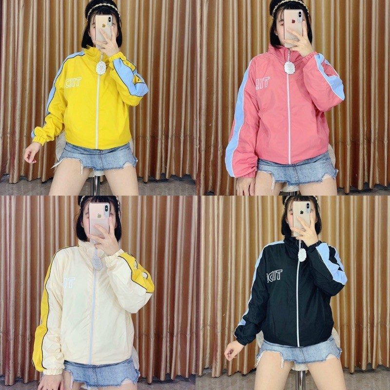 [Ảnh thật shop tự chụp] Áo khoác dù không nón phối viền tay, dây kéo cao cấp | BigBuy360 - bigbuy360.vn