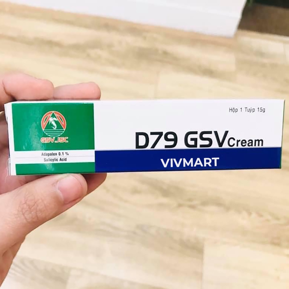 ✅ D79 GSV Cream Giảm Mụn Trứng Cá, Mụn Lưng, Dày Sừng Nang Lông 15g