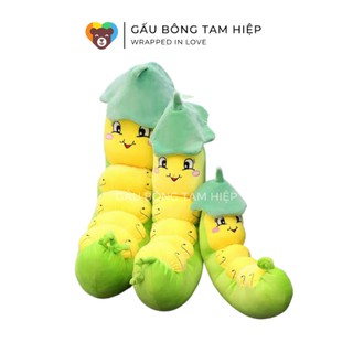 Sâu nhồi bông đội nón lá,gấu bông sâu, gối ôm sâu hàng Việt Nam chất lượng cao