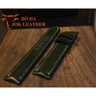 Dây đồng hồ da bò xanh rêu