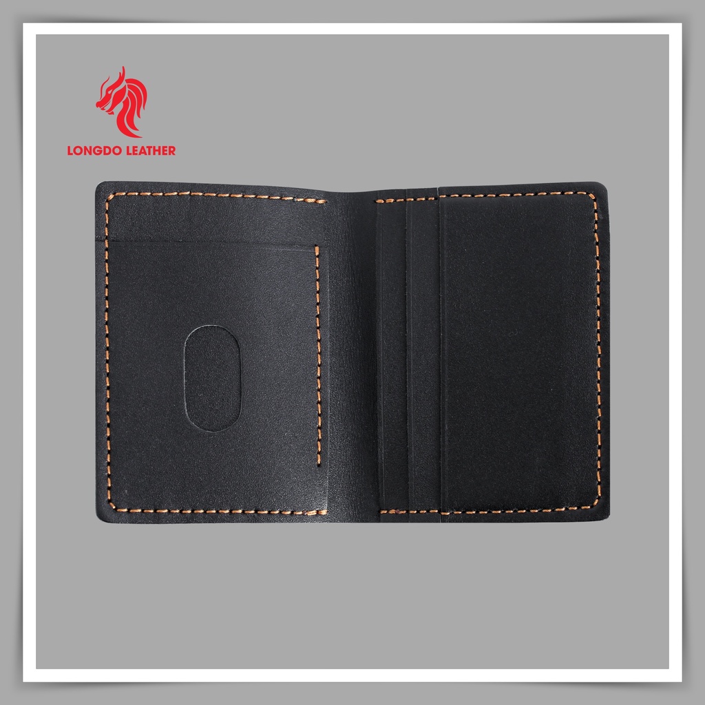 Ví da nam dáng đứng cao cấp da bò thật - Bảo hành 5 năm - Hàng chính hãng thương hiệu Longdo Leather - BD04