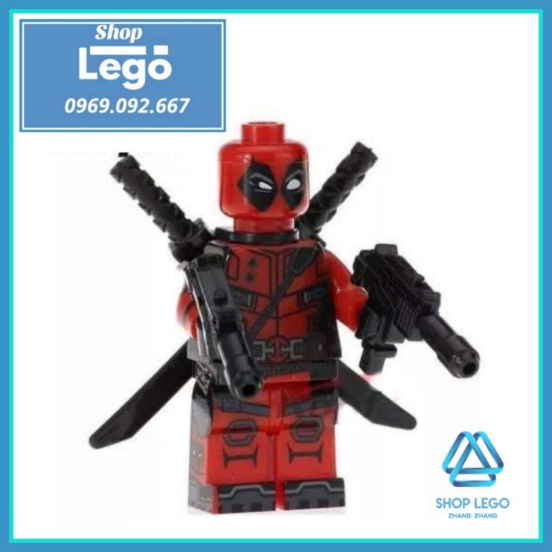 Xếp hình Deadpool quái nhân đầy đủ vũ khí Lego Minifigures Kopf KF009