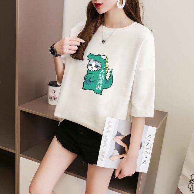 Áo tay nỡ  mèo dáng suông