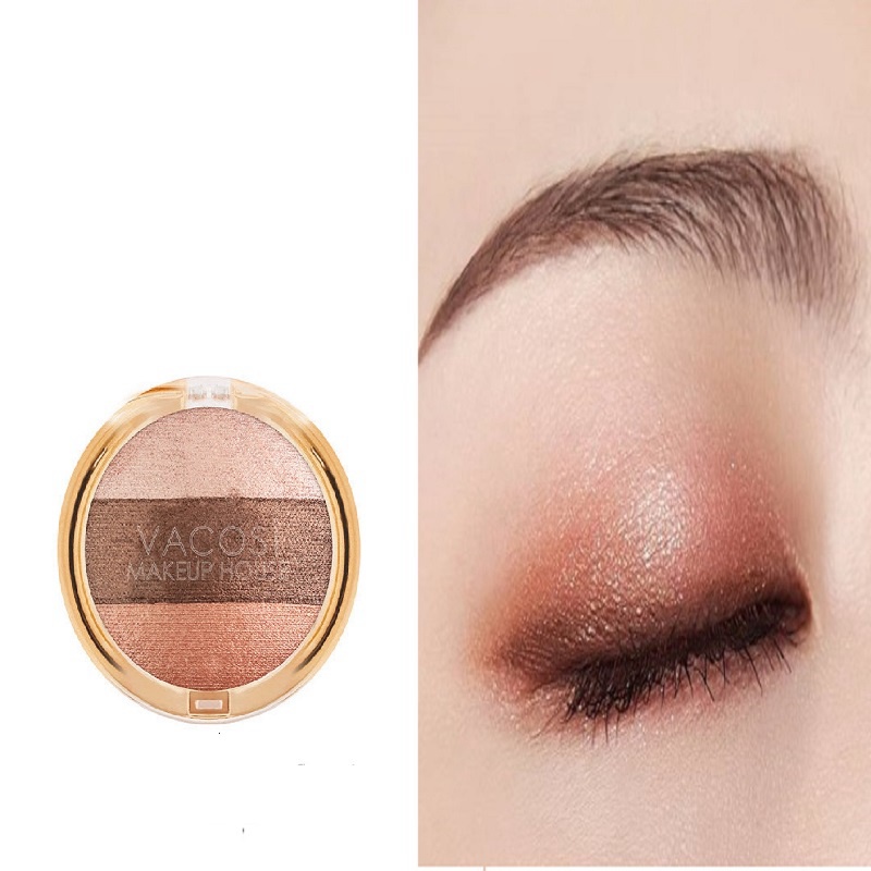 Phấn mắt Vacosi 3 màu hộp tròn VP06-01 Brownie | BigBuy360 - bigbuy360.vn