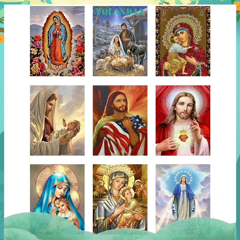 Tranh đính kim cương nhân tạo 5D hình tôn giáo DIY