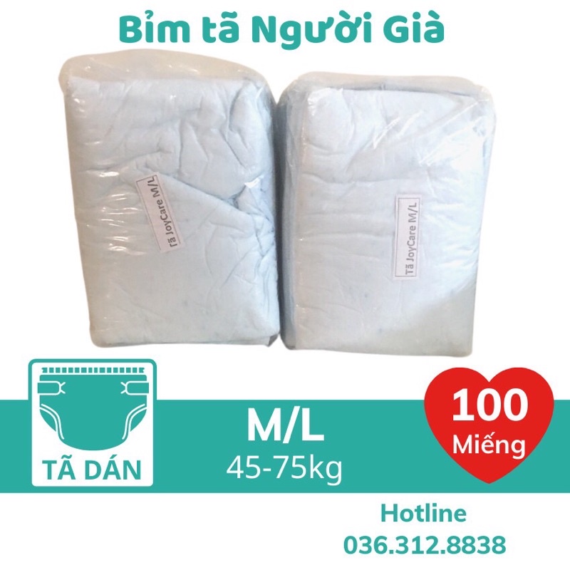 Bỉm người già Joycare 💥 SIÊU TIẾT KIỆM 💥 TÃ TRẦN NGƯỜI GIÀ JOYCARE 2 VÁCH CHỐNG TRÀN ( 100 miếng M/L 45_75kg)