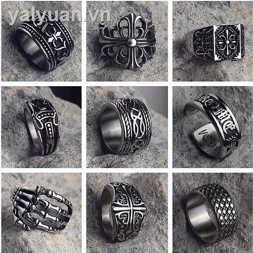Nhẫn thép titan hình đầu lâu cá tính cho nam