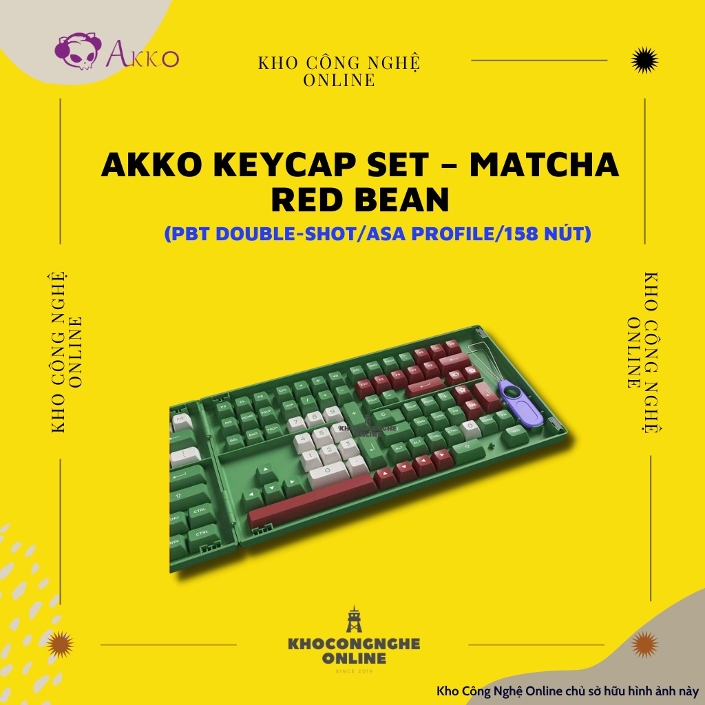 AKKO Keycap set – Matcha Red Bean (PBT Double-Shot/ASA profile/158 nút)