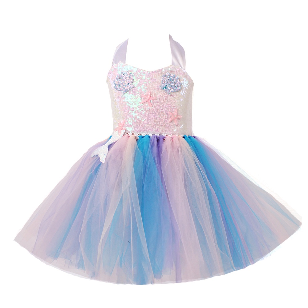 Đầm Xòe Hóa Trang Nàng Tiên Cá Xinh Xắn Cho Bé Gái