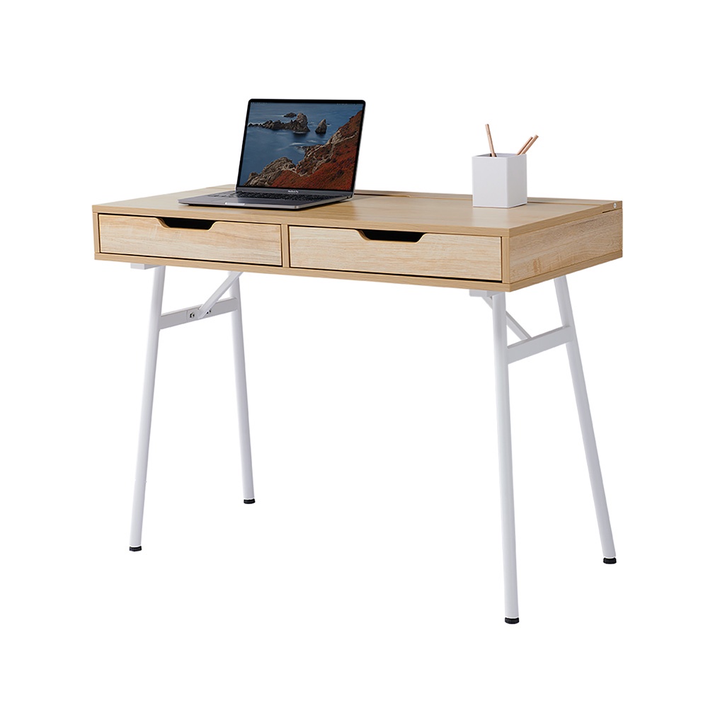 HomeBase FURDINI Bàn văn phòng làm việc VENUS bằng gỗ MDF SD-D001 W100XD48XH76CM màu tự nhiên
