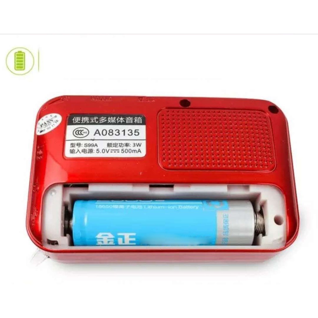 Đài radio kiêm loa nghe nhạc mini S99 hỗ trợ thẻ nhớ, usb, jack 3.5