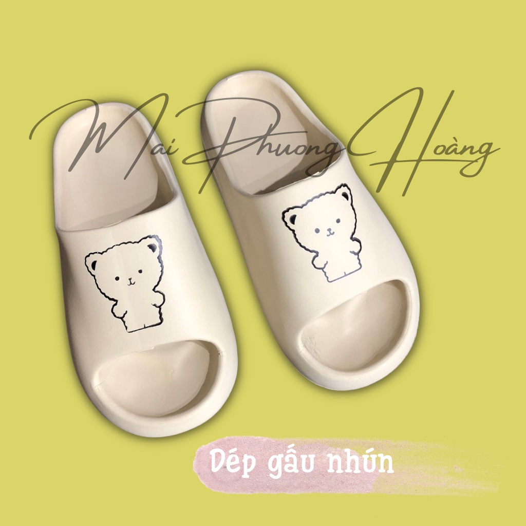 Dép bánh mì gấu dép quai ngang in hình gấu BEAR siêu xinh cute M02