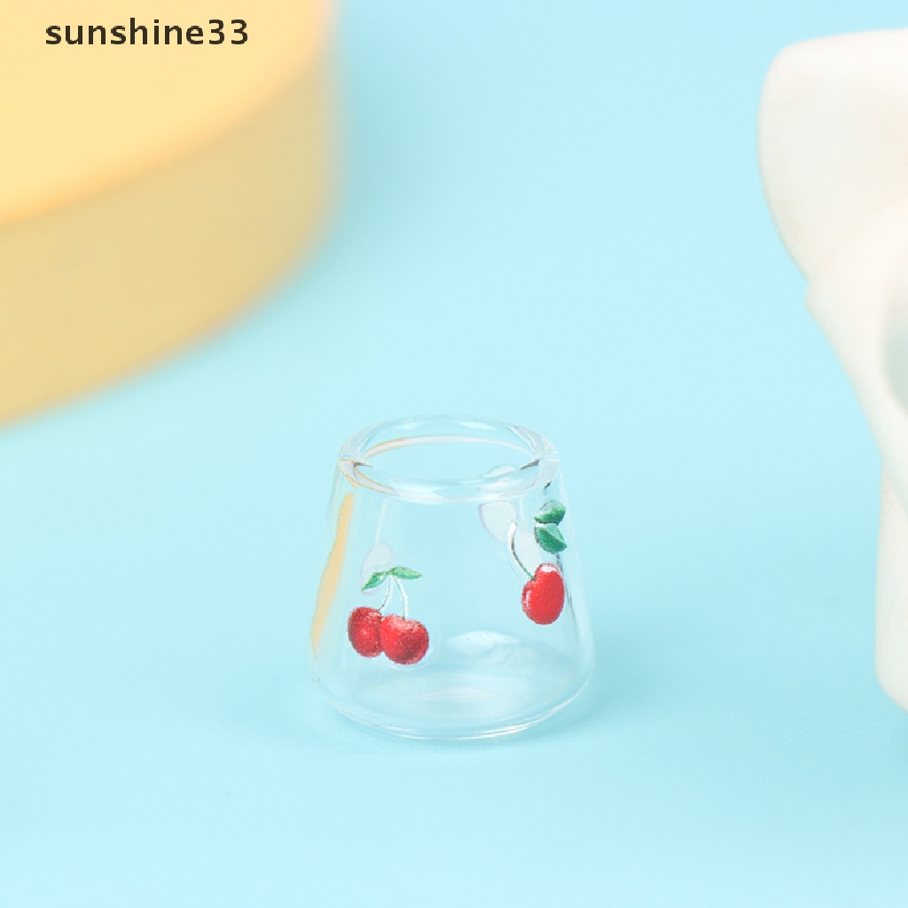 Set 4 cốc thủy tinh trang trí nhà búp bê tỉ lệ 1:12