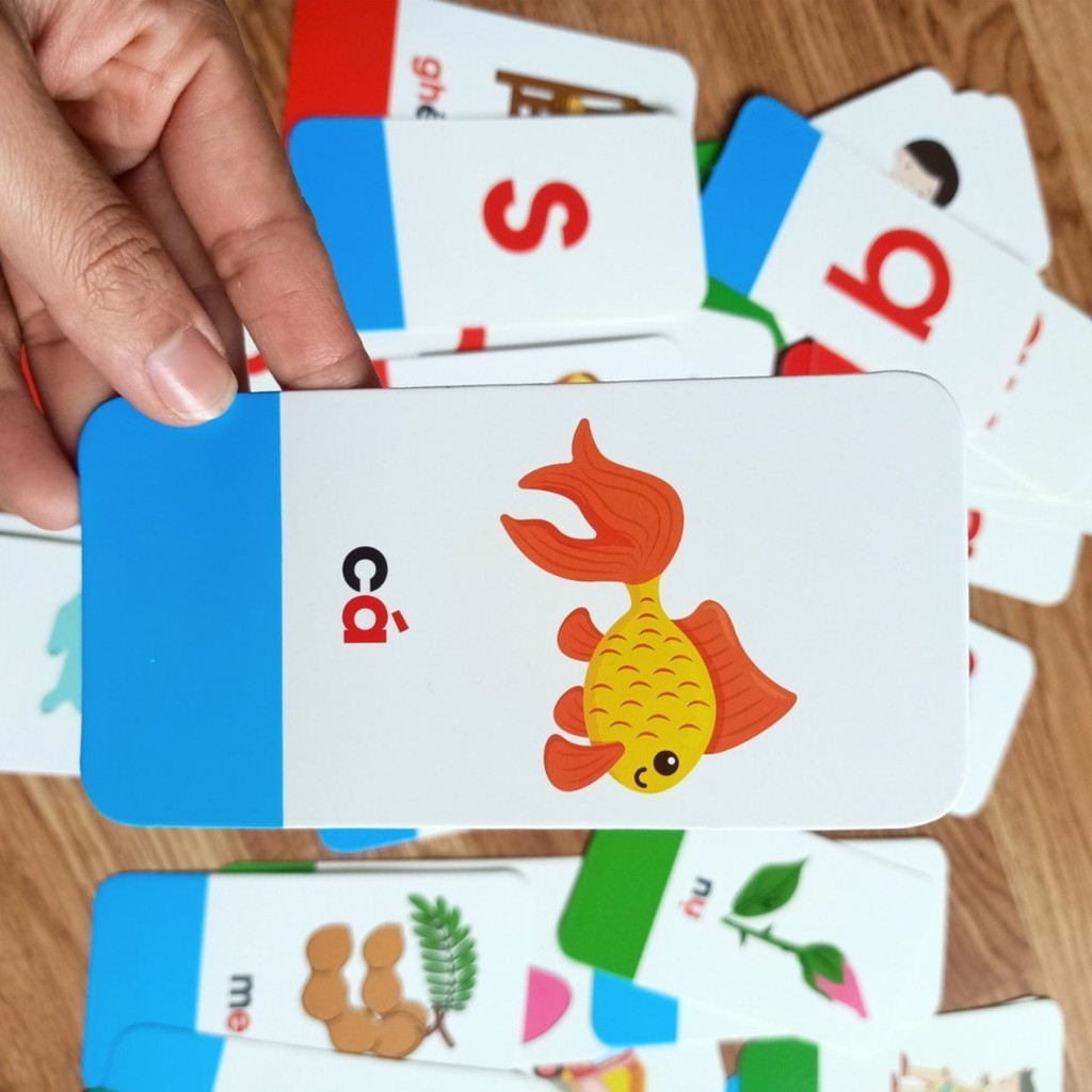 Bộ 42 Thẻ Flashcard Học Tiếng Việt Có Chữ Ghép Và Chữ Đơn, Chữ Số, Dấu - Thẻ học tiếng việt cho bé