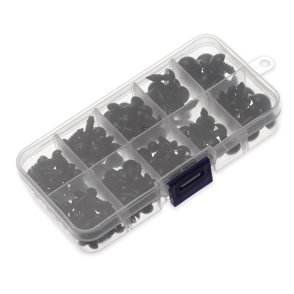 Hộp 100/150 Con Mắt Kèm Ốc Vít 6-12mm Dùng Làm Thú Nhồi Bông/ Búp Bê DIY