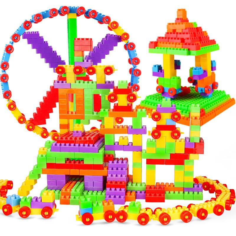 Lego Duplo Đồ chơi mô hình động vật,đoàn xe,tháp tự lắp ráp cho bé 72 chi tiết LỚN hộp màu