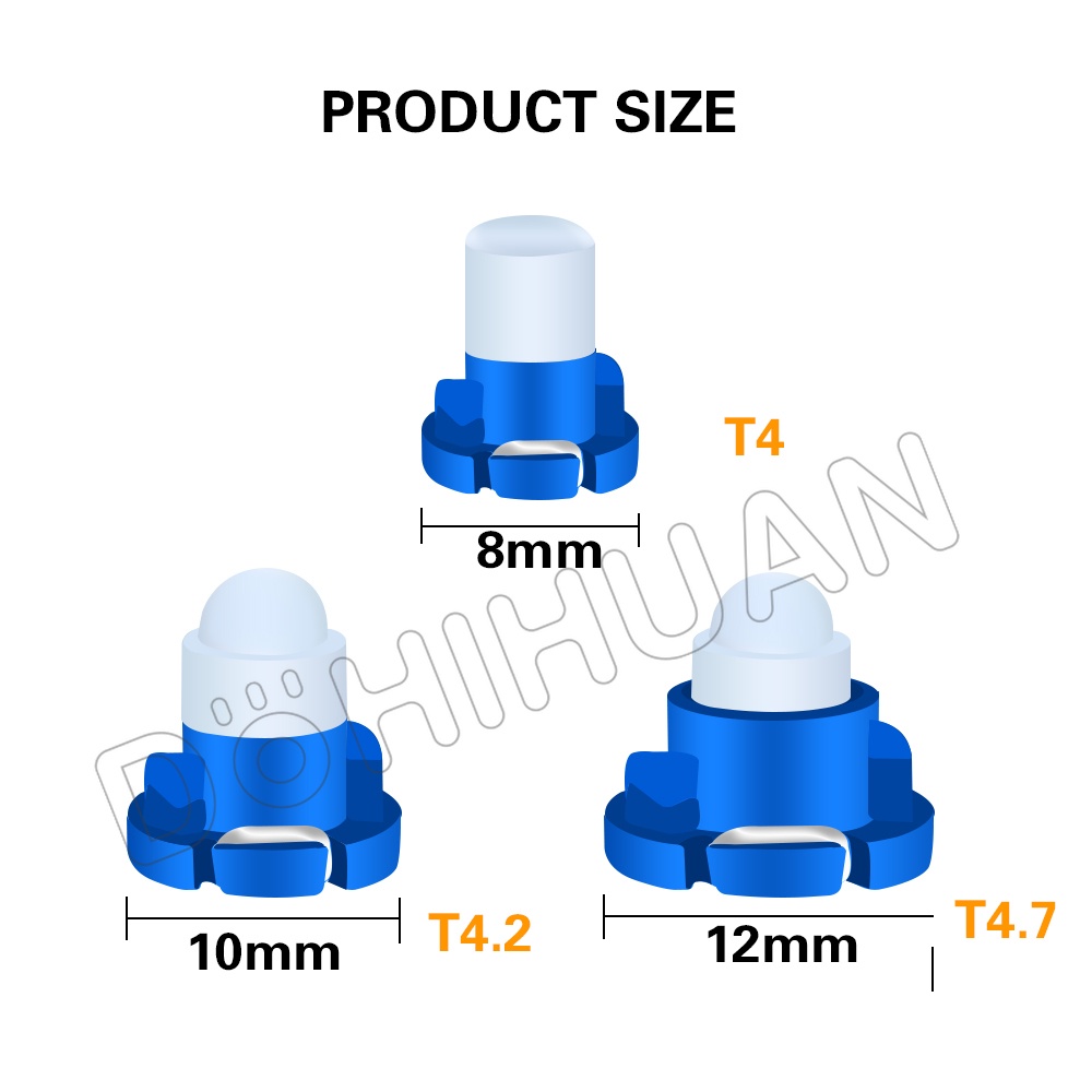 DOHIHUAN Bóng Đèn LED T3 T4.2 T4.7 Cảnh Báo Tín Hiệu Hình Hạt Đậu Phộng Chất Lượng Cao Cho Xe Hơi