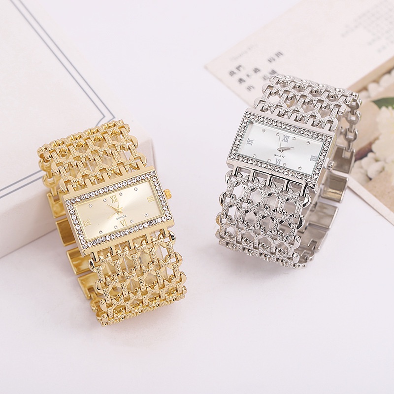 Bán Chạy Đồng Hồ Đeo Tay Mặt Vuông Hợp Kim Bản Rộng Thời Trang Cho Nữ