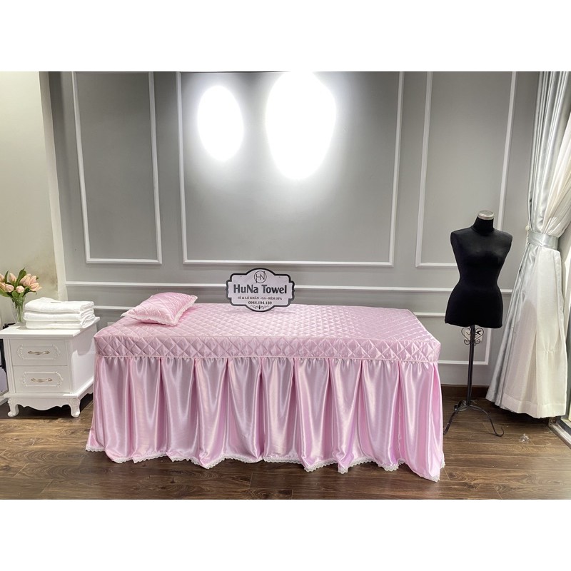 Ga/Drap phi bóng chần bông phối ren may theo kích thước yêu cầu | BigBuy360 - bigbuy360.vn