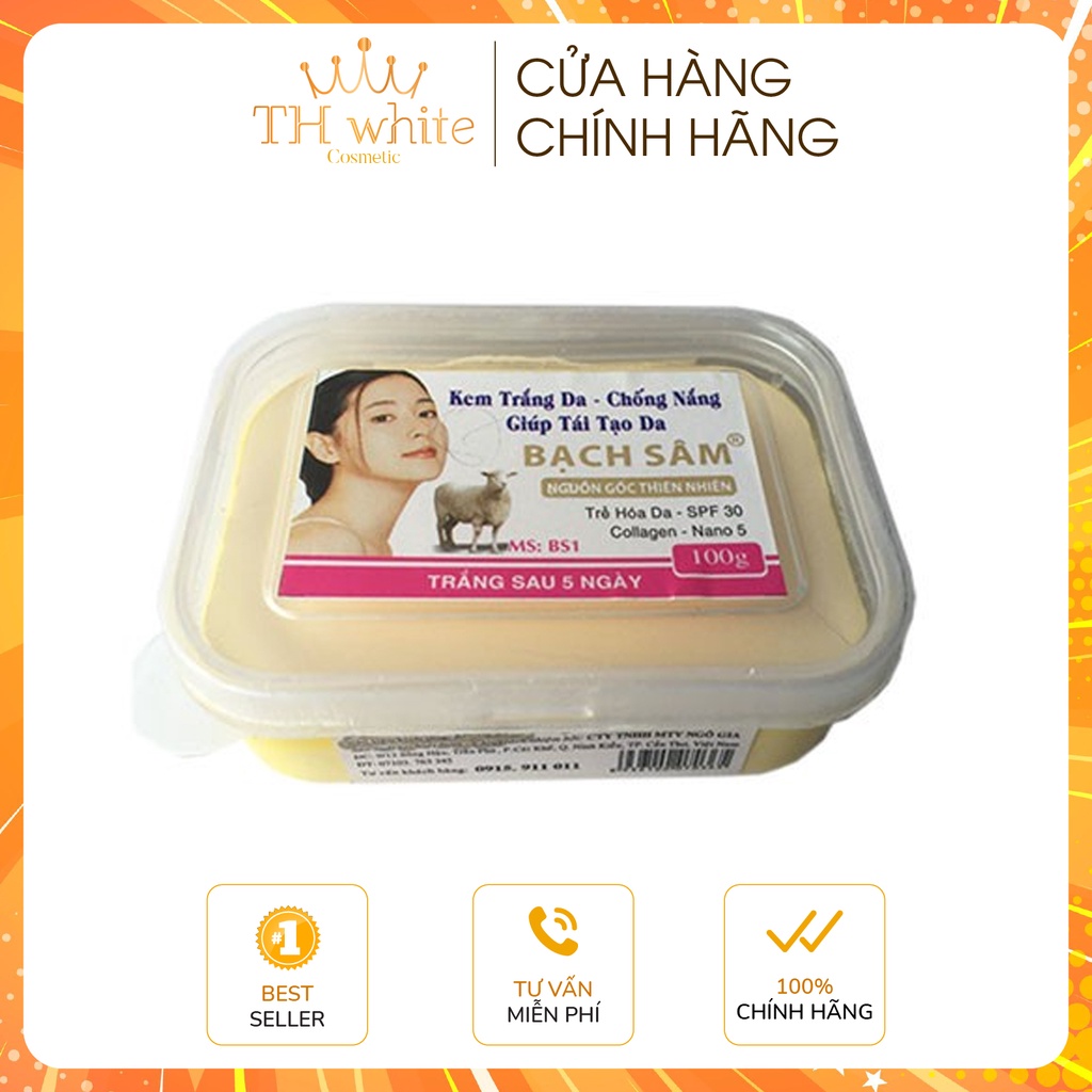 Kem Trắng Da - Chống Nắng Tái Tạo Da Bạch Sâm BS1 100g