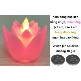 Đèn nến hình hoa sen điện tử tim lắc kèm sẵn pin