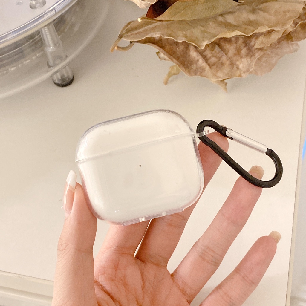 Vỏ Bảo Vệ Hộp Sạc Tai Nghe compatible AirPods 3 Pro compatible AirPods 2 Pro Trong Suốt Kèm Giá Đỡ Tiện Dụng