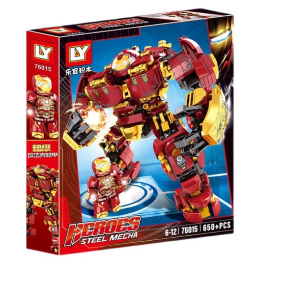 BỘ ĐỒ CHƠI XẾP HÌNH Mô Hình Người Sắt, Lắp Ráp Mô Hình Iron man, ROBOT Hulkbuster [650 CHI TIẾT-HÀNG CHUẨN]