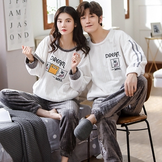 áo nữ đồ bộ pyjama Set Đồ Ngủ Dài Vải Phi Bóng Cho Cặp Đôi pijama Đồ ngủ đôi đồ mặc nhà thu đông lụa cặp đôi cao cấp nam