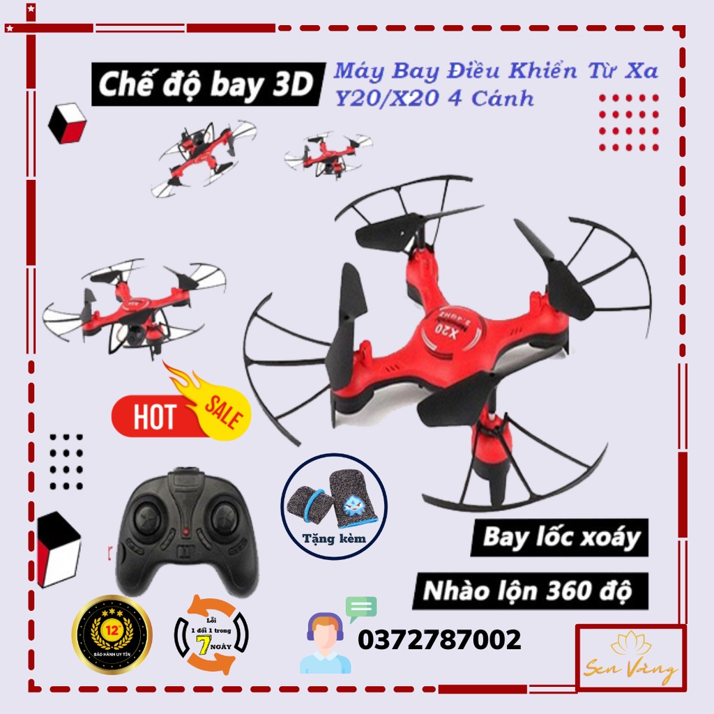 Máy bay trực thăng điều khiển từ xa có điều khiển - playcam 4 cánh điều khiển từ xa Y20/X20